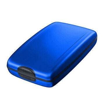 Metal RFID Card Holder Anti-Theft Hanging Credit Card Bag Metal Business Credit Ca... (COLOR.: BLUE)
