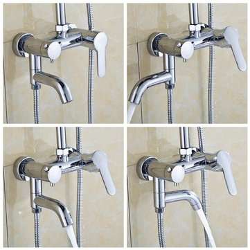 Modern Chrome Bathroom Filler Shower Bath Sink Hand Held Wall Mounted Mixer Tap Faucet