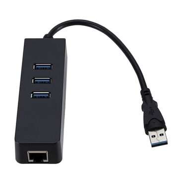 GRWIBEOU Generic 3 Ports USB 3.0 Gigabit Ethernet Lan Rj45 Network Adapter Hub 1000Mbps Network Card
