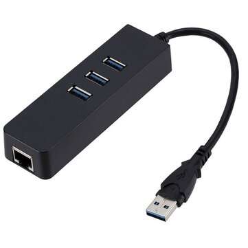 GRWIBEOU Generic 3 Ports USB 3.0 Gigabit Ethernet Lan Rj45 Network Adapter Hub 1000Mbps Network Card