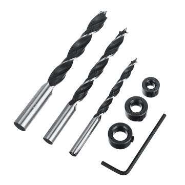 7pcs Pocket Hole Jig Drill Bit Woodworking Guide Oblique Angle Drill Bit Hole Locator Set