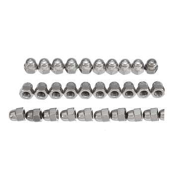 Suleve M3SN6 30Pcs M3 304 Stainless Steel Dome Head Cap Acorn Hex Nuts Thread Decor Cover Nuts