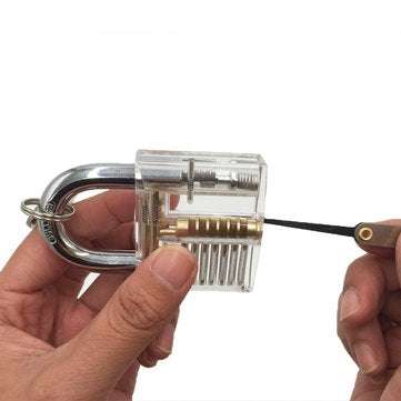 DANIU 12pcs Unlocking Lock Pick Set + 10pcs Key Extractor Set +1pc Transparent Practice Padlock