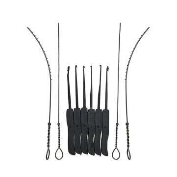 DANIU 12pcs Unlocking Lock Pick Set + 10pcs Key Extractor Set +1pc Transparent Practice Padlock