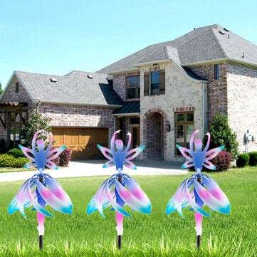 Metal Fairy Ballerina Wind Chimes Discoloration Ballet Spin Girl Wind Spinner Windmill Metal Sculptu
