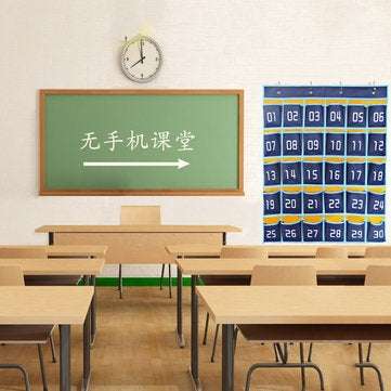 Classroom Hanging Organizer 30 Pockets Cell Phones Storage Bag Business Cards Wall-mount Bag