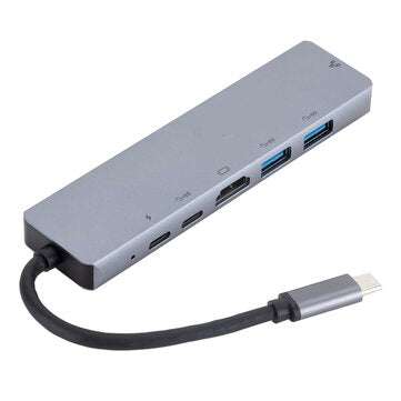 6 In 1 Portable Type-C HUB Adapter USB C To HDMI RJ45 USB3.0 Laptop Docking Stations For MacBook Mat