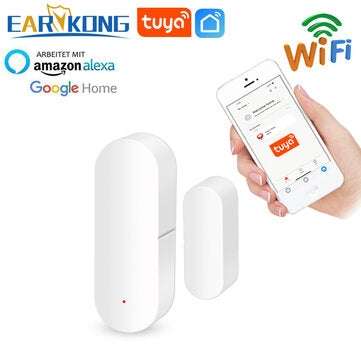 EARYKONG WiFi Door and Window Sensor Wireless Tuya Smart Door Open Closed Detectors Compatible With