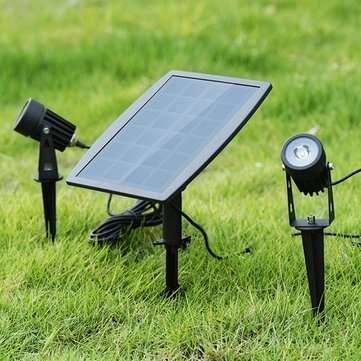 Solar Powered 2 in 1 LED Light Waterproof Light-controlled Sensor Spotlights Outdoor Garden Lawn Yar