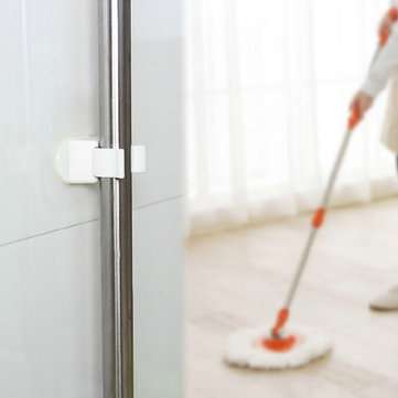 Multifunction Broom Mop Hook Pole Holder Spring Clip Design