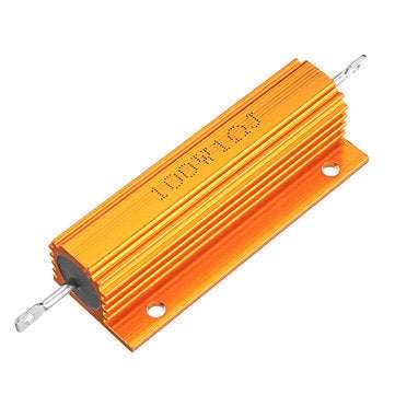 5pcs RX24 100W 1R 1RJ Metal Aluminum Case High Power Resistor Golden Metal Shell Case Heatsink Resis