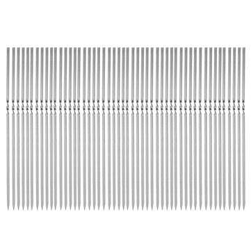 50PCS 30cm Stainless Steel BBQ Skewers Grill Roasting Meat Kebab Sticks Set
