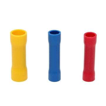 50Pcs Insulated Butt Wire Connector Crimp Terminal 10-22AWG 0.5-6.0mm PVC Kit