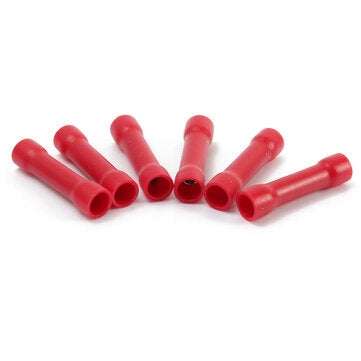 50Pcs Insulated Butt Wire Connector Crimp Terminal 10-22AWG 0.5-6.0mm PVC Kit
