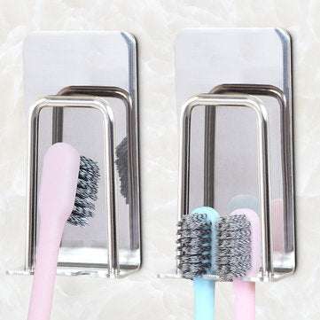 Honana 304 Stainless Steel Toothbrush Holder Mug Toothbrush Holder Self-Adhesive Toothbrush Holder C