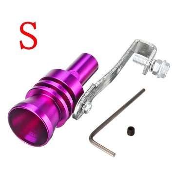 Purple Aluminum Turbo Sound Whistle Exhaust Muffler Simulator Pipe Blow-Off Valve S/M/L/XL (SIZE: S)
