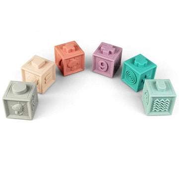 6 Pcs/set Baby Grasp Toy Building Blocks 3D Hand Soft Touch Balls Baby Massage Rubber Teethers Squee
