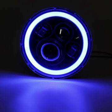 5.75" Round LED Headlight Blue Halo Ring Angel Eyes For Jeep Wrangler JK TJ LJ CJ