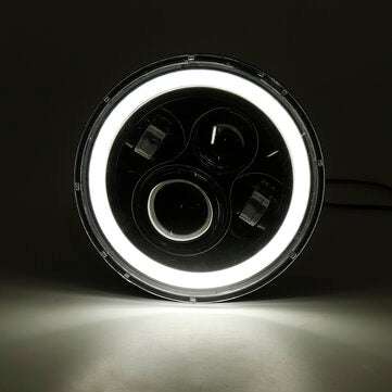 5.75" Round LED Headlight Blue Halo Ring Angel Eyes For Jeep Wrangler JK TJ LJ CJ