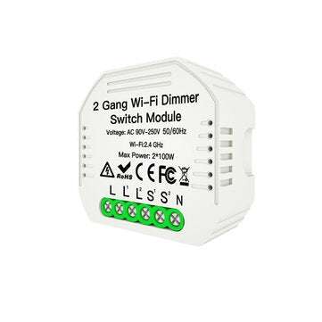 MoesHouse 2 Gang DIY WiFi Smart 2 Way Light LED Dimmer Module Switch Smart Life/Tuya APP Remote Cont