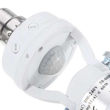 AC100-240V 60W B22 To E27 Adjustable Infrared Human Sensor Socket Light Bulb Adapter Lamp Holder