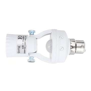 AC100-240V 60W B22 To E27 Adjustable Infrared Human Sensor Socket Light Bulb Adapter Lamp Holder
