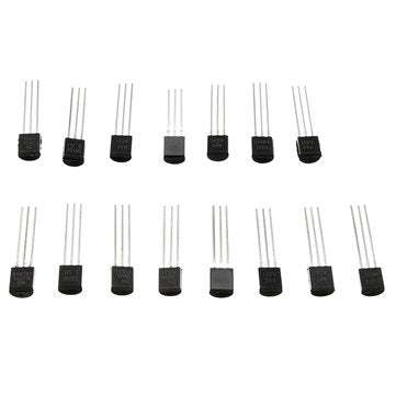 5 x 300pcs 15 Values Transistor Assorted Kit TO-92 S9012 S9013 S9014 S8050 S8550 2N3904 2N3906 BC327
