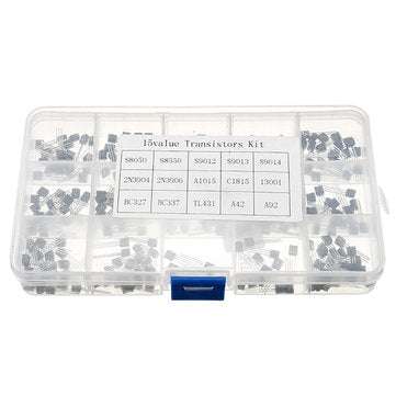 5 x 300pcs 15 Values Transistor Assorted Kit TO-92 S9012 S9013 S9014 S8050 S8550 2N3904 2N3906 BC327