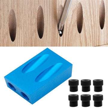 8pcs DIY Woodworking Oblique Hole Jig 15 Degree Angle Inclined Hole Locator Pocket Hole Jig Drill Gu