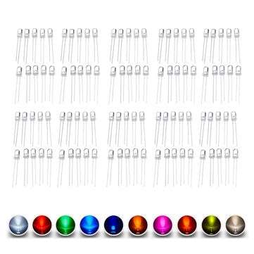 500pcs 5mm LED Diode 5 mm Assorted Kit Clear Warm White Green Red Blue UV Yellow Orange Pink F5 DIP