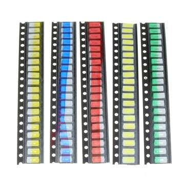 500Pcs 5 Colors 100 Each 5730 LED Diode Assortment SMD LED Diode Kit Green/RED/White/Blue/Yellow