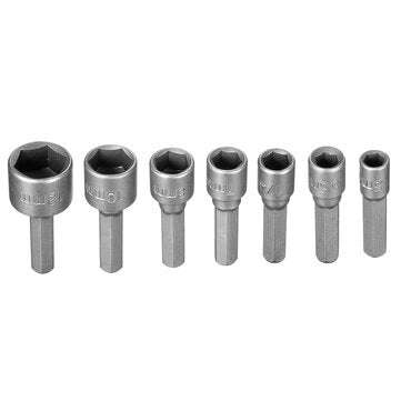 Drillpro 14pcs 1/4 Inch Hex Shank Power Nut Driver Drill Bit Set SAE Metric Socket Wrench Screw Scre