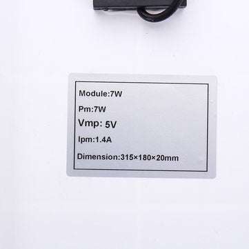 5V 7W Durdable Waterproof Polycrystalline Solar Panel Charger With 3M Cable For Emergency Light