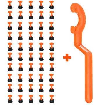 50pcs Flat Ceramic Floor Wall Construction Tools Reusable Tile Leveling System Kittile Kit