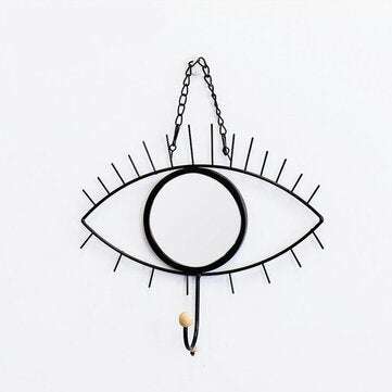 Modern Wall Hanging Simple Wrought Iron Hook Mirror Room Ornament... (COLOR.: GOLD | PATTERN: PETAL)