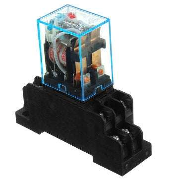 5Pcs AC220V Coil Power Relay LY2NJ JQX-13F DPDT 8 Pin PTF08A With Socket Base