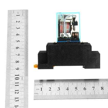 5Pcs AC220V Coil Power Relay LY2NJ JQX-13F DPDT 8 Pin PTF08A With Socket Base