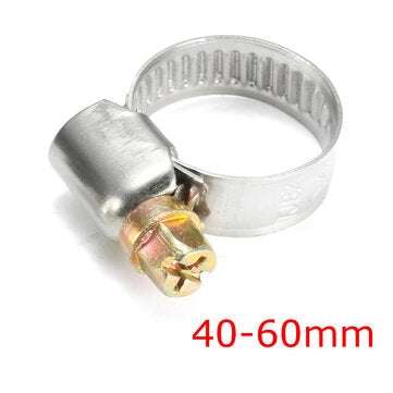 Stainless Steel Silver Fuel Hose Clips Pipe Clamps Fastener (SIZE: #1)