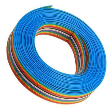 5pcs 5M 1.27mm Pitch Ribbon Cable 16P Flat Color Rainbow Ribbon Cable Wire Rainbow Cable