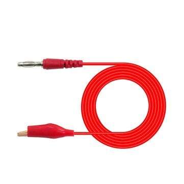 Cleqee P1042 Shrouded Red Copper Electrical Clamp Crocodile Clip to 4mm Banana Plug Test Cable Lead