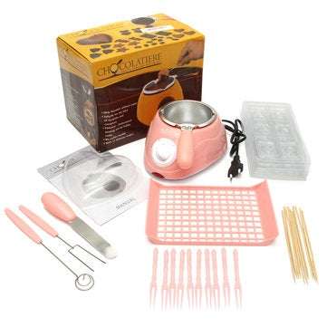 Chocolate Melting Pot Electric Fondue Melter Machine Set DIY Chocolate Fondue Machine Pink