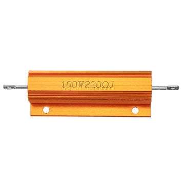 5pcs RX24 100W 220R 220RJ Metal Aluminum Case High Power Resistor Golden Metal Shell Case Heatsink R