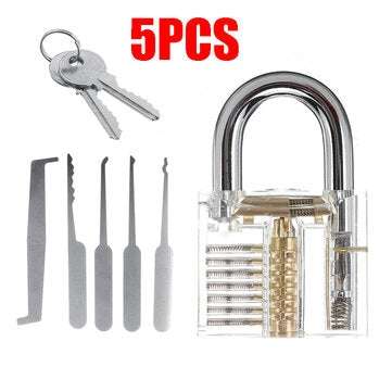 Unlocking Locksmith Practice Lock Pick Key Extractor Padlock Lockpick Tool Kits (STYLE: 5PCS)
