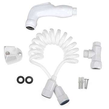 Toilet Shattaf Adapter Spray Handheld Home Shower Head Wall Bracket Hose Kit