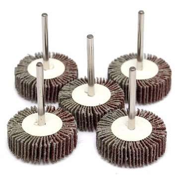 5pcs 80 Grit 4mm Shank Grinding Sandpaper Flap Wheel Sanding Discs For Rotary Tools