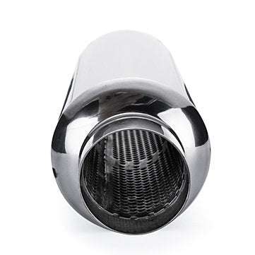 Universal Turbine Exhaust Muffler Resonator 304 Stainless Steel 2.5 Inch Inlet 2.5 Inch Outlet