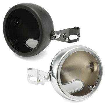 5.75inch Motorcycle Round Headlight Lamp Bucket Housing Shell+Clamp For Harley (COLOR.: SILVER)