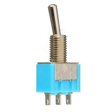 5Pcs 125V 6A ON/ON 3 Pin SPDT Toggle Switch With Waterproof Cover Cap
