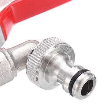 TMOK 1/2`` Lever Brass Single Cold Tap Washing Machine Faucet Adapter w/ Nozzle Male Thread for Gard