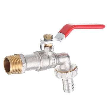 TMOK 1/2`` Lever Brass Single Cold Tap Washing Machine Faucet Adapter w/ Nozzle Male Thread for Gard